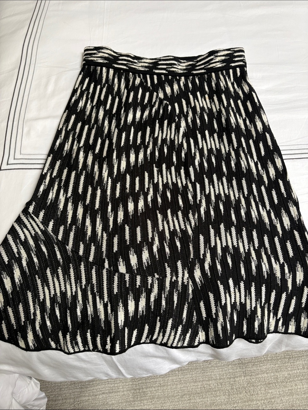 Missoni Black and White Knit A-Line Skirt